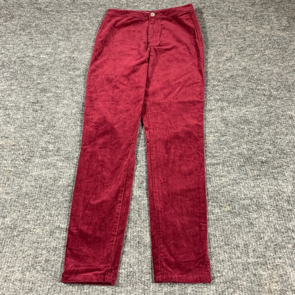 ASOS Pants Womens 28 Burgundy Purple Corduroy Slim Fit Tall Stretch 28x31 High